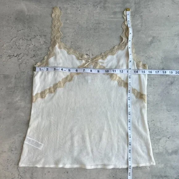 Vintage y2k sheer white lace trim cami - Picture 3 of 5